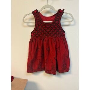 VTG‎ Corduroy Style Red Cat Heart Dress